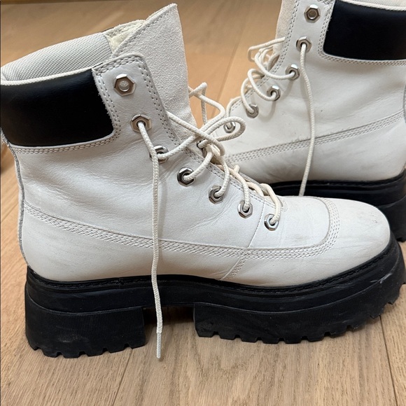 Timberland Women's White and Black Combat Boots - Picture 8 of 9